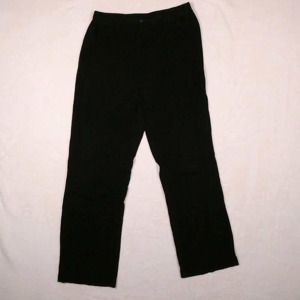 Chico's Black Travelers Pants Size 2 Large Relaxed Slinky Packable Wrinkle Free